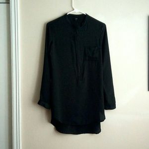 🔥NWOT MOSSIMO Zipper Collar Satin Tunic - Ebony🔥